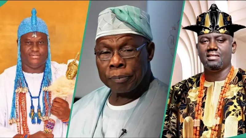 Ooni Stands, Alaafin Sits: Viral Video of Monarchs Greeting Obasanjo Sparks Debate