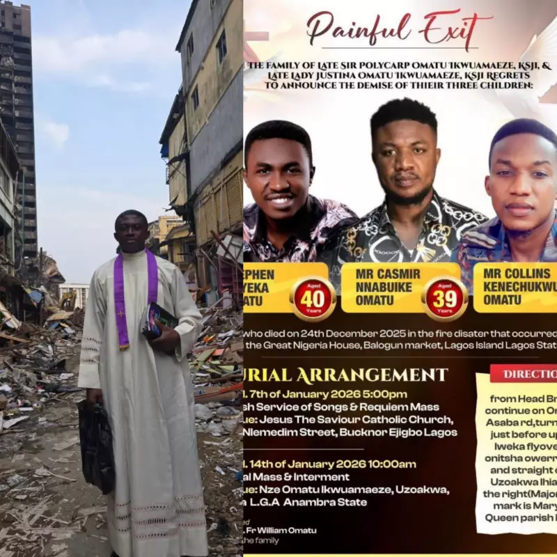 Priest Mourns 3 Brothers Lost in Lagos Fire, Reveals 100 Feared Dead