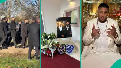 Anthony Joshua's Courage at Friends' Burial Noted: Lady Shares Deep Observation
