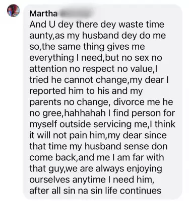 Nigerian Woman, Martha, Reveals Why She Cheats on Her Husband