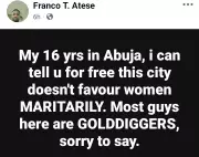 Abuja's Marriage Scene Unfavourable for Women, Says Resident After 16 Years