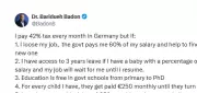 Nigerian Doctor in Germany Lists Tax Benefits: 60% Salary if Jobless