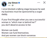 Nigerian Entrepreneur Cuts Off 'Talking Stage' Over Sugar Daddy Accusation