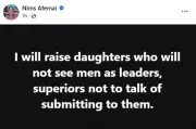 Nigerian Woman Vows to Raise Daughters Who Won't See Men as Leaders or Superiors
