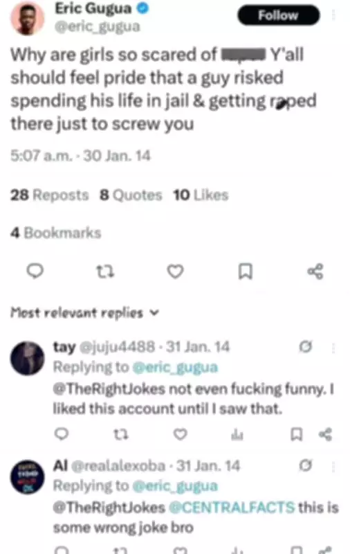 Content Creator Eric Gugua Denies Responsibility for Resurfaced Rape-Promoting Tweet