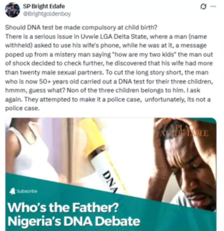 Delta Police Spokesperson Sparks Debate: Should DNA Tests Be Mandatory at Birth?