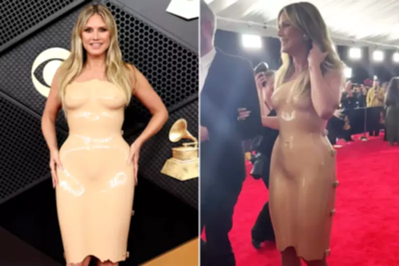 Heidi Klum's Grammys Struggle: Supermodel Needs Assistance in Rigid Gown