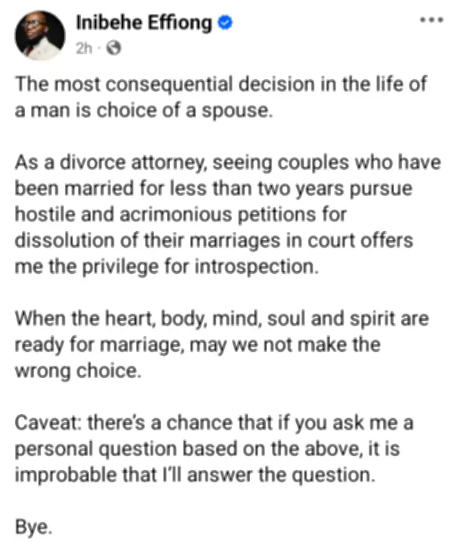 Human Rights Lawyer Warns Against Wrong Spouse Choice After Seeing Young Marriages Fail