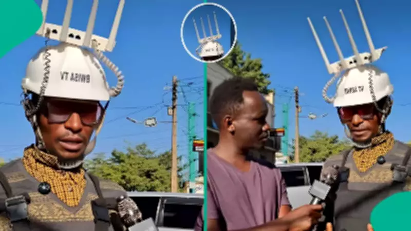 Kenyan Farmer Wears WiFi Router Helmet to Sell Affordable Internet Access