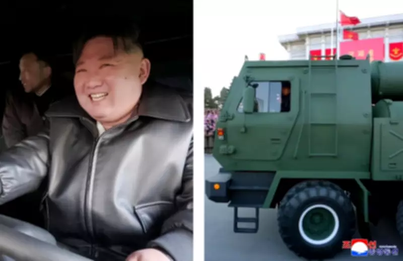 Kim Jong Un Drives Nuclear-Capable Rocket Launcher in Pyongyang Military Parade