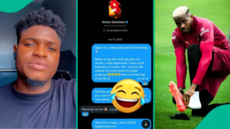 Nigerian Fan Overjoyed as Victor Osimhen Follows and Messages Him on X