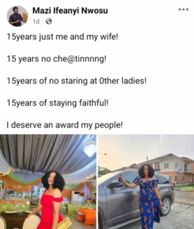 Nigerian Man Celebrates 15 Years of Faithful Marriage, Claims Award-Worthy Fidelity