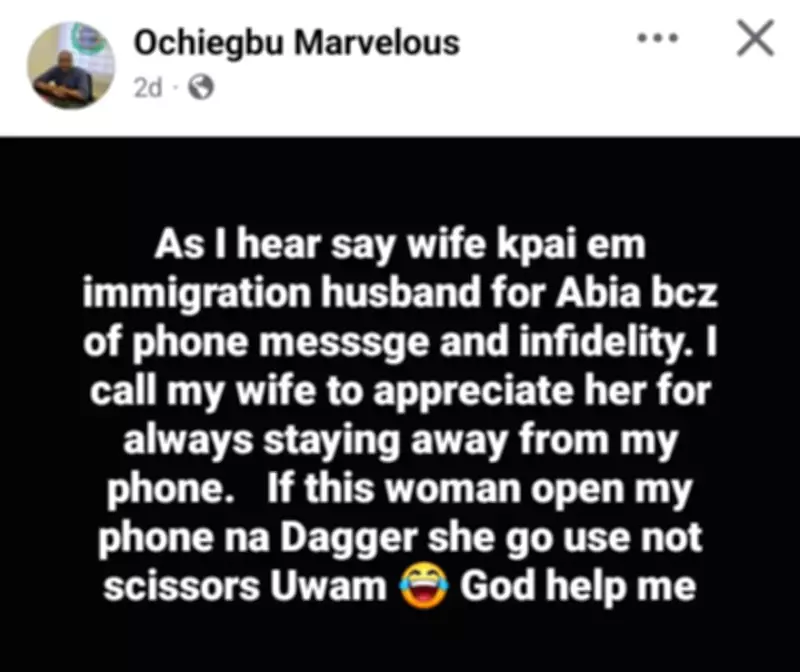 Nigerian Man Praises Wife for Not Checking His Phone After Abia Stabbing