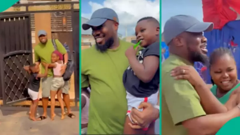 Nigerian Man Returns from UK After 18 Months, Family's Emotional Reunion Goes Viral