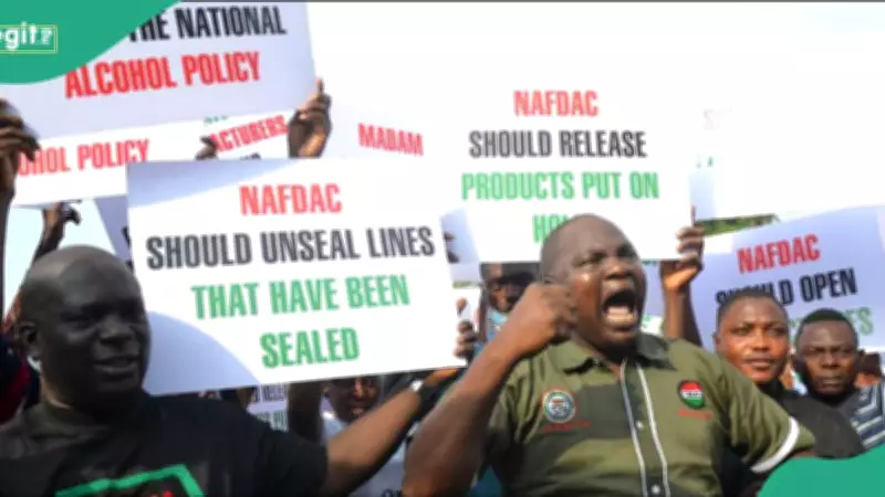 Nigerian Workers Protest at NAFDAC Office Over Sachet Alcohol Ban Enforcement