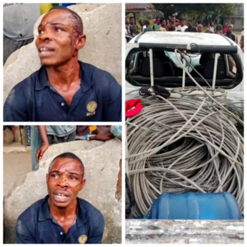 Rivers Youths Apprehend Alleged PHED Official for Cable Theft in Ahoada West