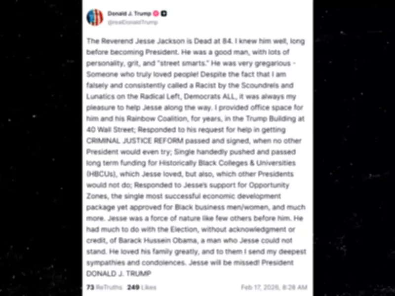 Trump's Tribute to Jesse Jackson Takes Swipe at Obama's Relationship with Civil Rights Icon