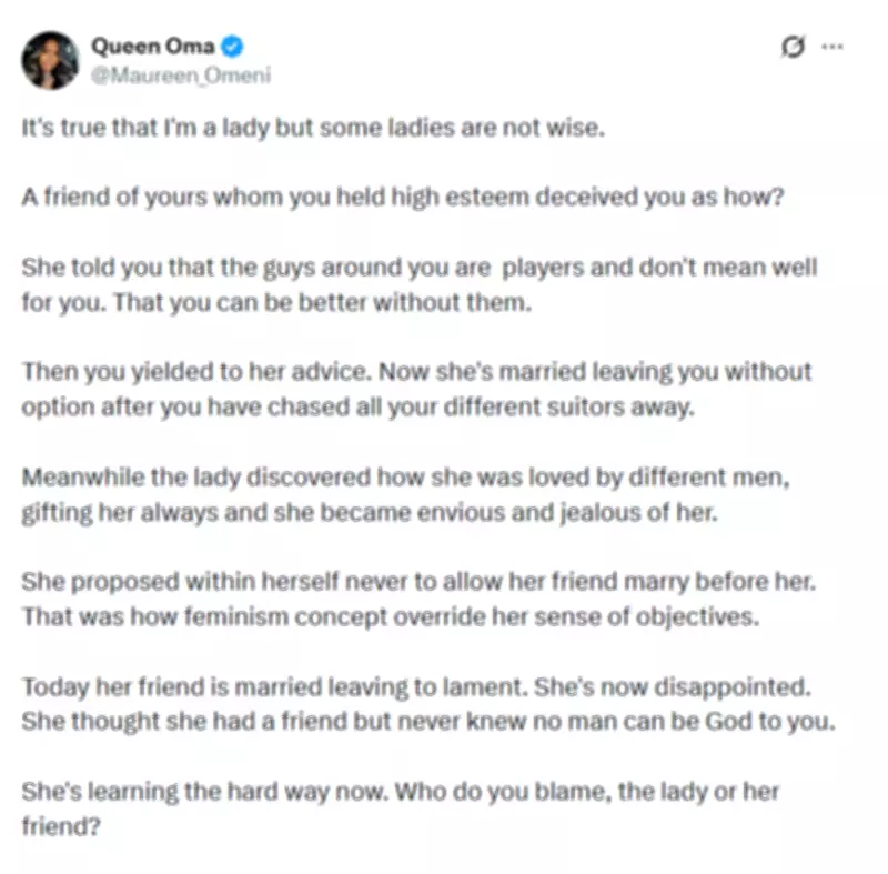 X User Shares Cautionary Tale of Friendship, Jealousy, and Romantic Regret