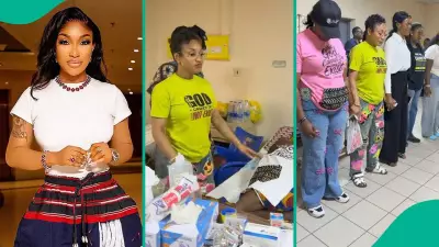 Nollywood Star Tonto Dikeh Visits Abuja Hospital, Prays for Patients and Distributes Gifts