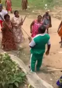 Angry Women Flog Alleged Wife-Beater 'Father Lion' in Douala Neighborhood