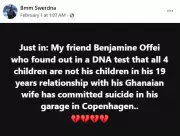 Ghanaian Man Takes Own Life in Denmark After DNA Reveals Paternity Shock