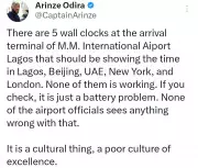 Lagos Airport's International Time Clocks Non-Functional, Pilot Criticizes Culture