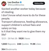 Leo DaSilva Fires Employee for Theft, Laments 'Do They Want My Life?'