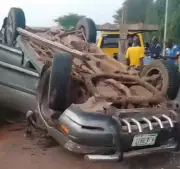 Mother and Son Survive Terrifying Lagos Car Crash as Lexus SUV Overturns Multiple Times
