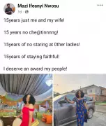 Nigerian Man Celebrates 15 Years of Faithful Marriage, Claims Award-Worthy Fidelity