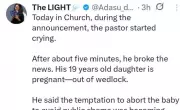 Pastor Weeps in Church Announcing Unmarried Teen Daughter's Pregnancy