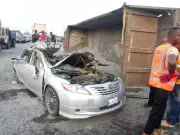 Tragic Lagos Crash: Man Dies, Wife Critically Injured as Granite Truck Crushes Car