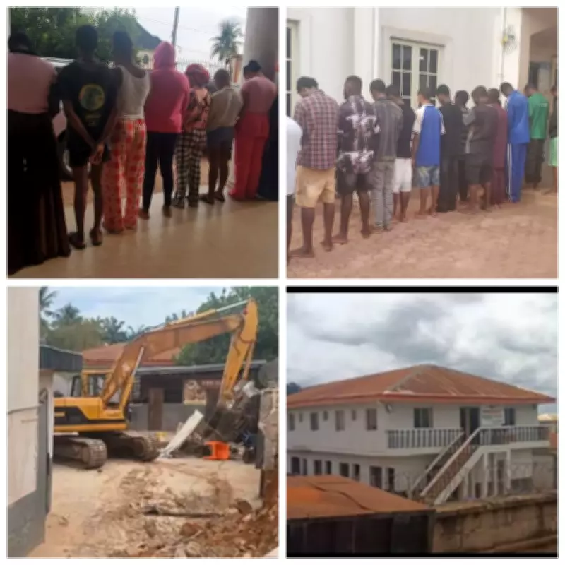 Anambra Government Demolishes Brothel, Seizes Hard Drugs, Arrests 38 Suspects