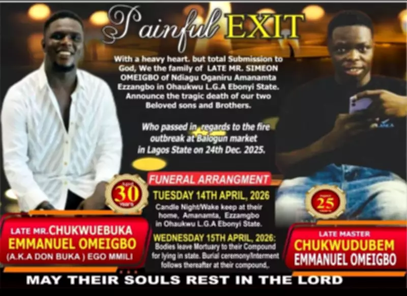 Ebonyi Family Announces Burial Date for Brothers Lost in Lagos High-Rise Fire