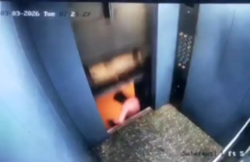 Man Narrowly Escapes Death in Terrifying Gujarat Elevator Malfunction