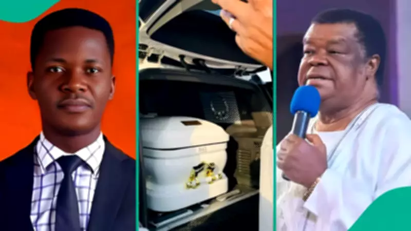 Man Observes Unsettling Detail at Late Evangelist Uma Ukpai's Burial Casket