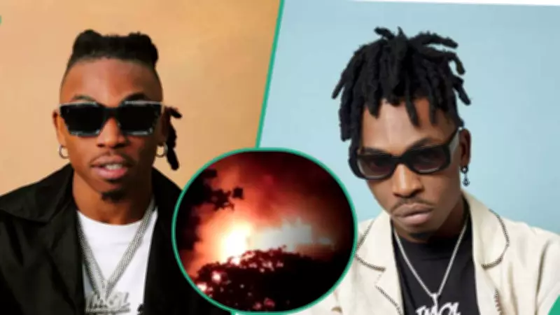 Mayorkun's Lagos Mansion Reportedly Engulfed in Fire While Family Slept