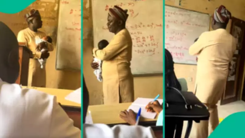 Nigerian Lecturer's Kind Act: Carrying Student's Baby in Class Wins Hearts
