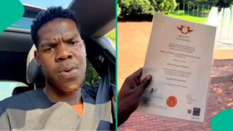 Nigerian Man Flaunts Master's Certificate from University of Johannesburg