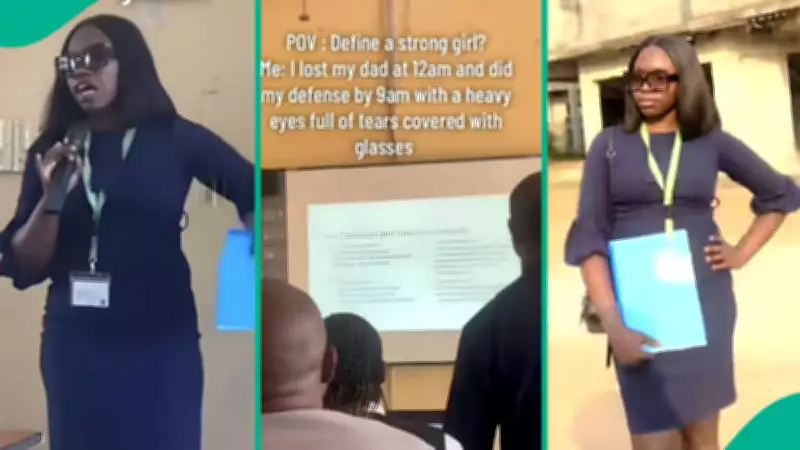 Nigerian Student Defends Project in Tears Hours After Losing Father, Video Goes Viral