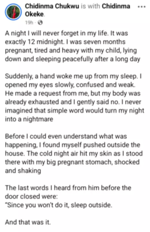 Nigerian Woman Recalls Being Thrown Out at Midnight While Pregnant