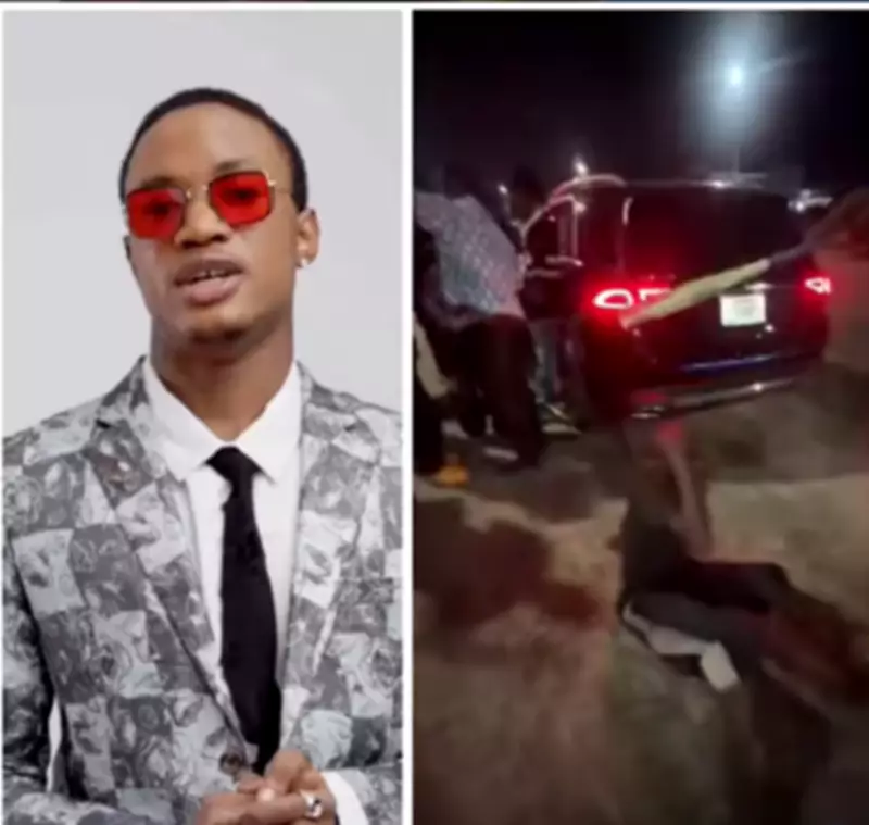 Skitmaker Samuel Bank's Benz Windshield Damaged by Lekki Street Boys Over Money