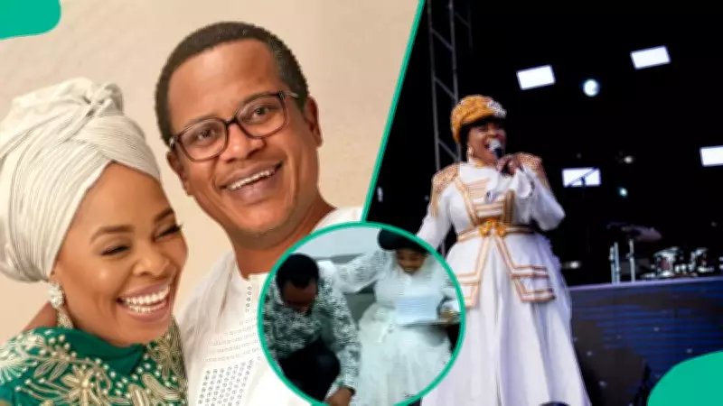 Tope Alabi's Husband Ties Her Shoes in Viral Video, Sparks Widespread Reactions