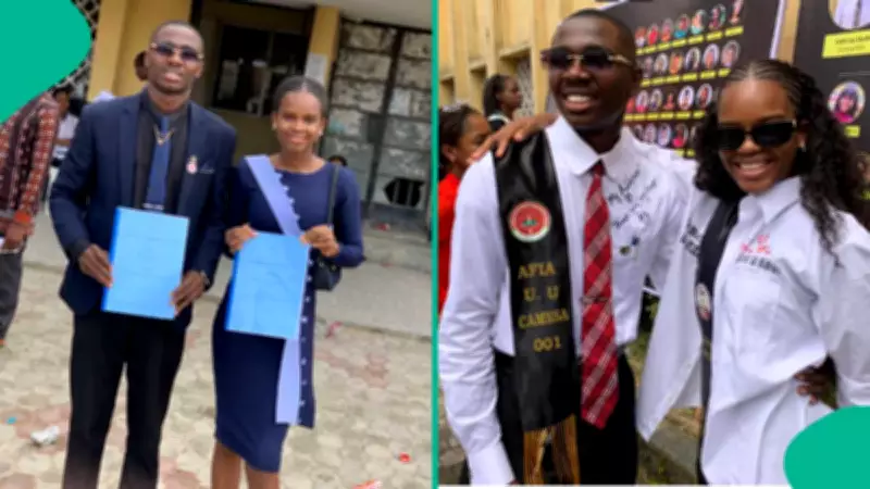 University of Uyo Lovebirds Graduate Together, Share Heartwarming Journey Online