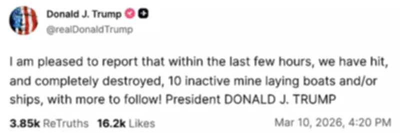 US Military Destroys 16 Iranian Mine-Laying Ships in Strait of Hormuz After Trump Threat