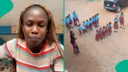 Nigerian Lady's Viral Video Shows Neighbor's Flat Converted to School in Residential Compound