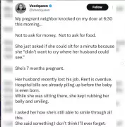 X Post on Pregnant Neighbor's Struggle Sparks Debate Over Sympathy and Gender Roles