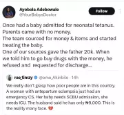 X Users Share Heartbreaking Healthcare Struggles: ₦9,000 for ICU and SCBU