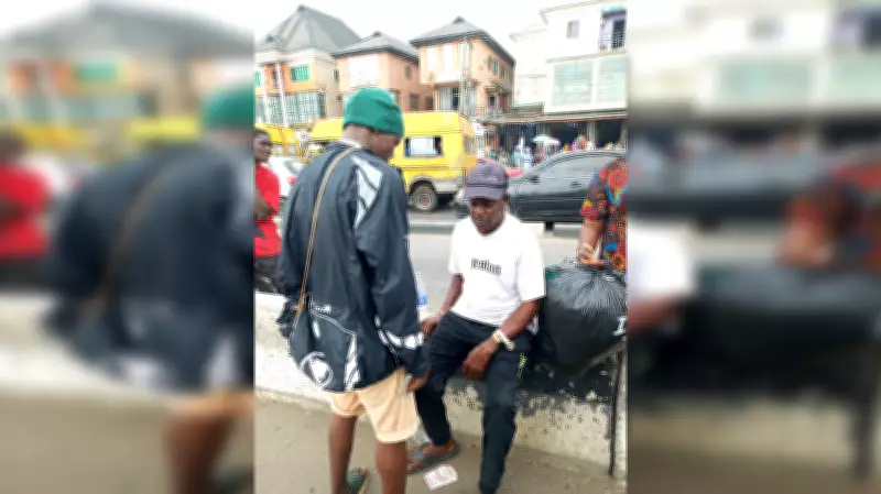 Elderly Trader Narrowly Escapes Death After Motorcyclist Knocks Him Down on Oshodi BRT Lane