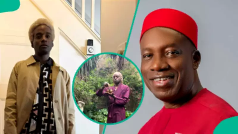 Governor Soludo's Son Ozonna Sparks Online Debate with 'Juju Pot' Display Amid Father's Feud