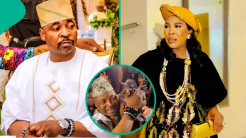 MC Oluomo Hugging Faithia Balogun's Son at Premiere Sparks Concern Online